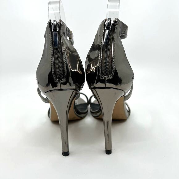 Steve Madden Silver Metallic Stiletto Heels Sandal Women's 6.5 US - Picture 6 of 9
